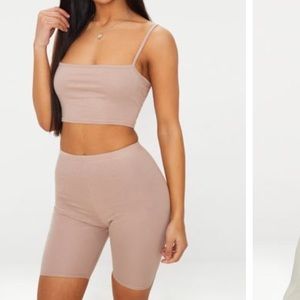 Taupe biker shorts